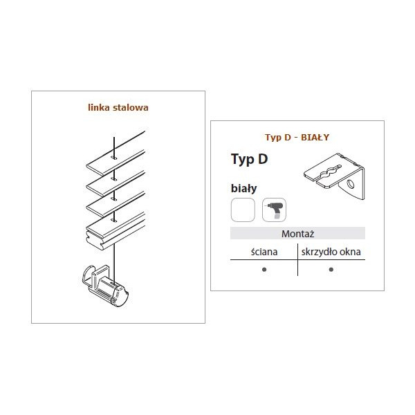 Żaluzja drewniana 25 mm biała w rozm. 60x120 cm z kolekcji "Modern"
