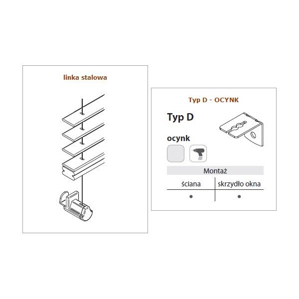 Żaluzja drewniana 25 mm biała w rozm. 60x120 cm z kolekcji "Modern"