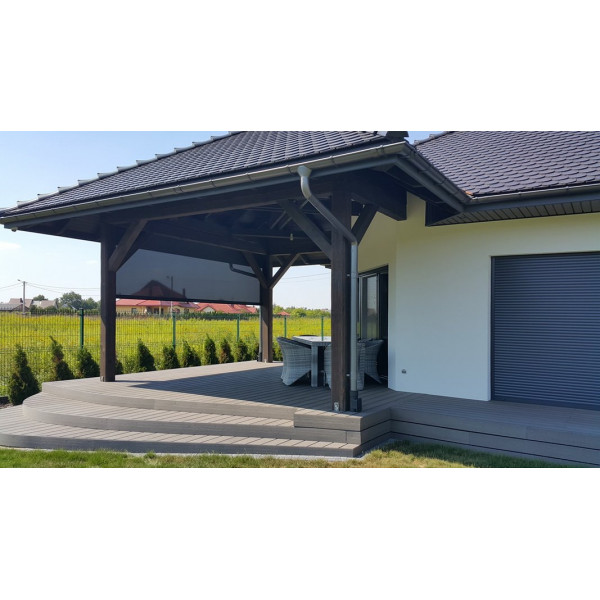 Roleta Screen ZIP rozm. 200x200 cm w kol. "antracyt struktura" z napędem elektrycznym