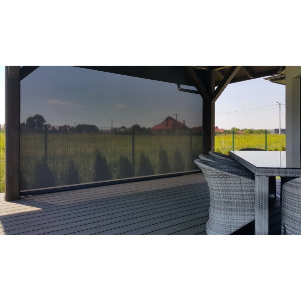 Roleta Screen ZIP rozm. 200x200 cm w kol. "antracyt struktura" z napędem elektrycznym