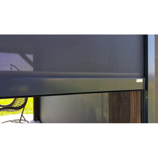 Roleta Screen ZIP rozm. 200x200 cm w kol. "antracyt struktura" z napędem elektrycznym