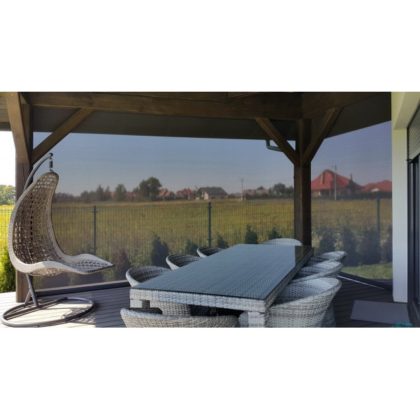 Roleta Screen ZIP rozm. 200x200 cm w kol. "antracyt struktura" z napędem elektrycznym