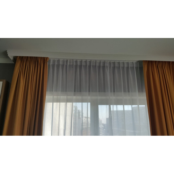 Nowoczesna firana z woalu do pokoju na fleksach szer. 200x250 cm