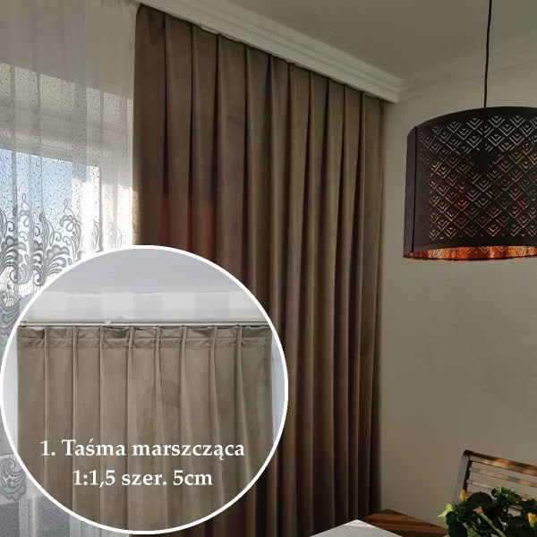 MAG 328 Gotowa zasłona zaciemniająca do salonu kol. wrzosowy szer. 140x240 cm