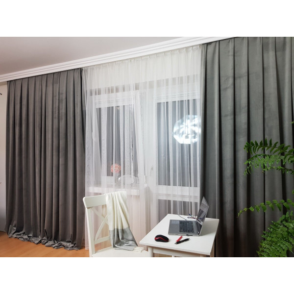 MAG 328 Zasłona na taśmie kol. szary szer. 140x240 cm