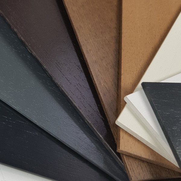 Żaluzja drewniana antracyt 70mm z napędem elektrycznym w rozm. 190x160 cm