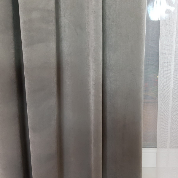 Velutto. Tkanina dekoracyjna zasłonowa kol. szary o szer. 145 cm