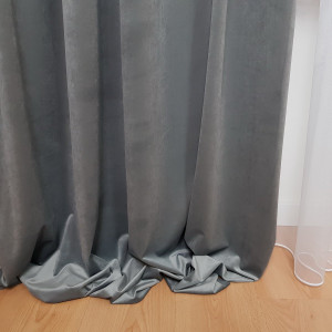 Velutto. Tkanina dekoracyjna zasłonowa kol. szary o szer. 145 cm 2