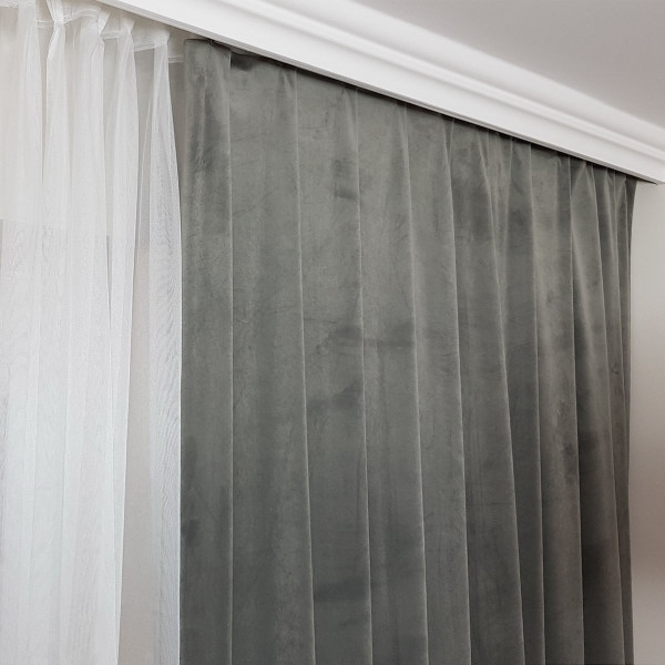 Velutto. Tkanina dekoracyjna zasłonowa kol. szary o szer. 145 cm