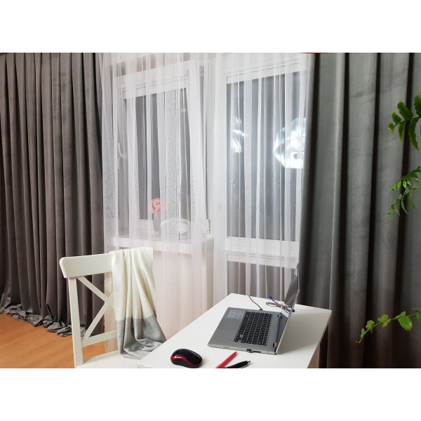 Velutto. Tkanina dekoracyjna zasłonowa kol. szary o szer. 145 cm