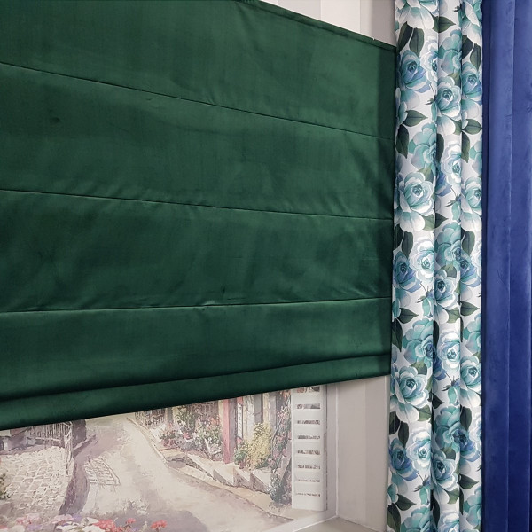 Roleta rzymska do salonu, kolor zielony w rozm. 125x160 cm