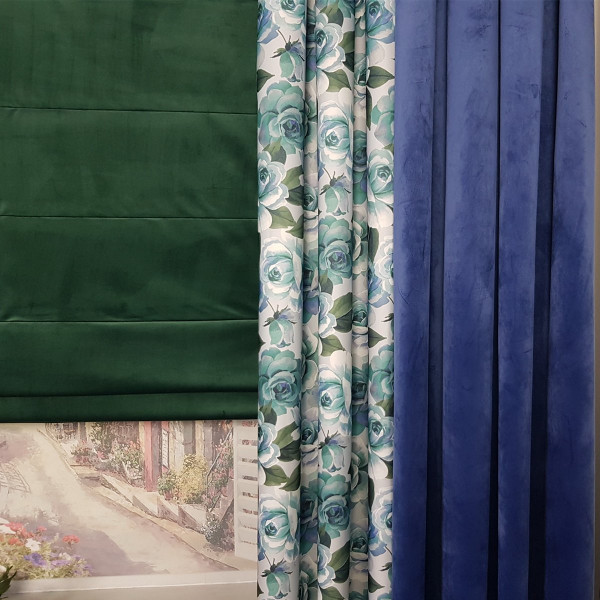 Komplet zasłon na przelotkach w kwiaty MAG 337 w rozm. 140x250 cm