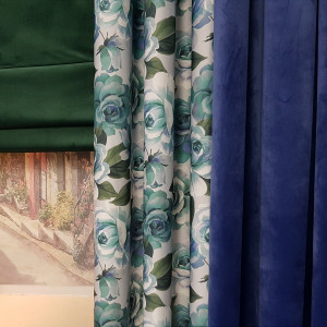 Zasłona na przelotkach w kwiaty MAG 337 w rozm. 140x250 cm 2