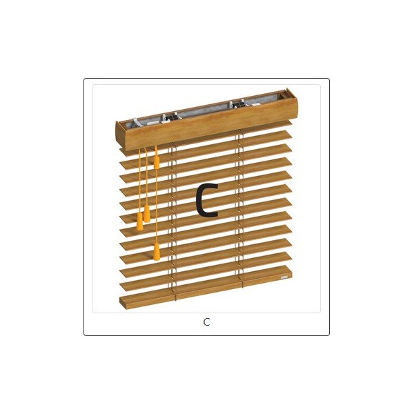 Żaluzja drewniana do kuchni, 50 mm w rozm. 60x140 cm - MODERN