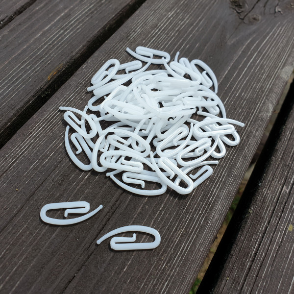 Agrafki do firan i zasłon dla systemu szyn aluminiowych KS - 100 sztuk