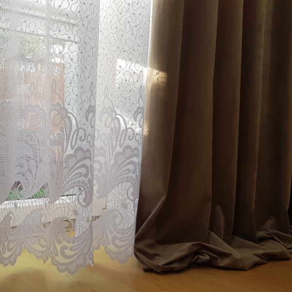 Zasłona welurowa kol. oliwkowy beż szer. 140x250 cm MAG 328