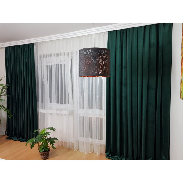 Zasłony welurowe zielone szer. 140x260 cm MAG 328