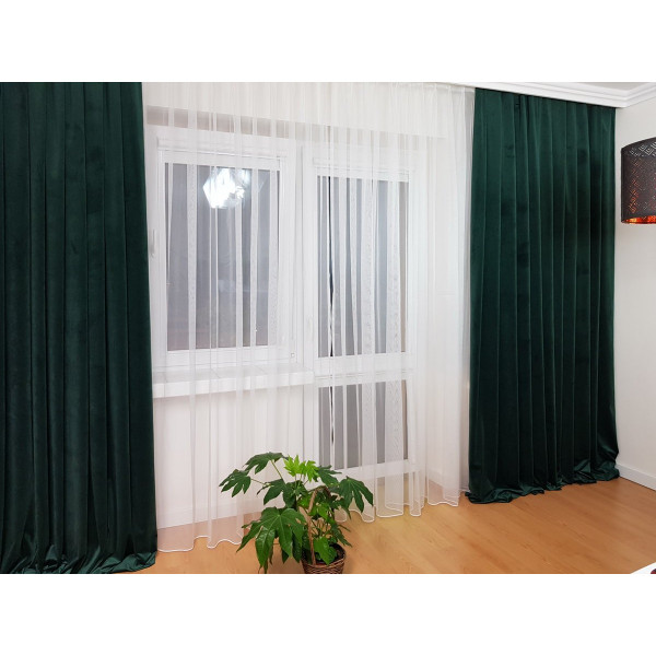 Zasłony welurowe zielone szer. 140x260 cm MAG 328