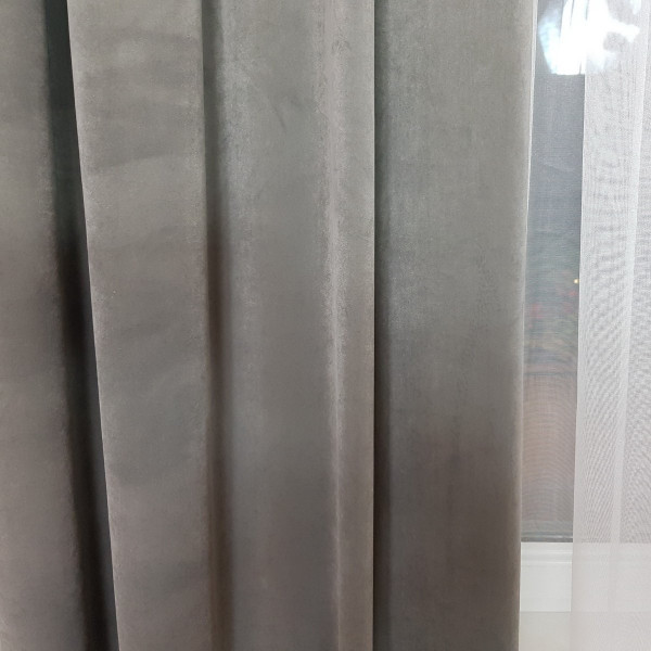 Zasłony welurowe szare szer. 140x270 cm MAG 328