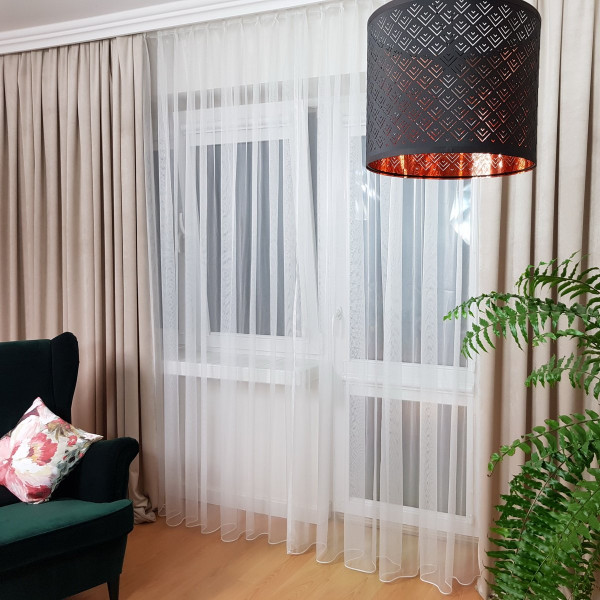 Zasłona welurowa do salonu rozmiar 140x250 cm kol. jasny beż MAG 328